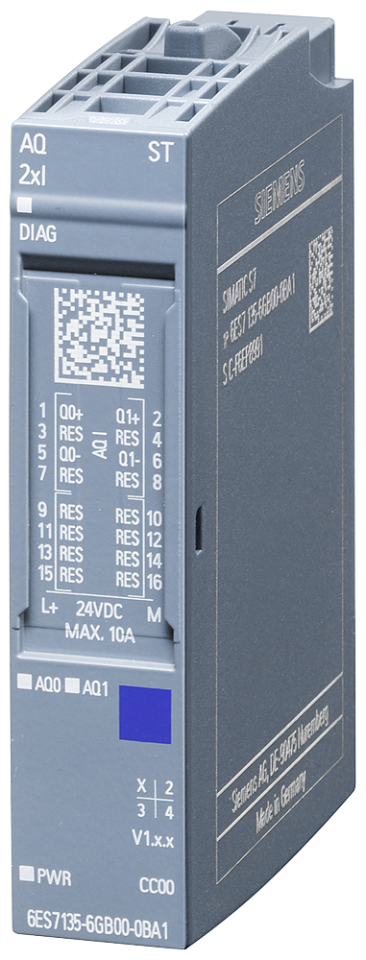 6ES7135-6GB00-0BA1 SIMATIC ET 200SP, Analog output module, AQ 2xI Standard,