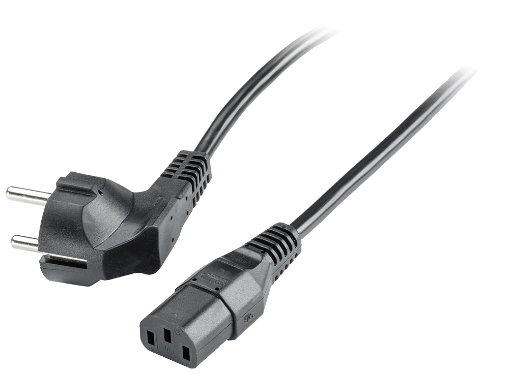 6ES7900-0AA00-0XA0 AC IEC cable, Germany and others, 90Â° male to 180Â°