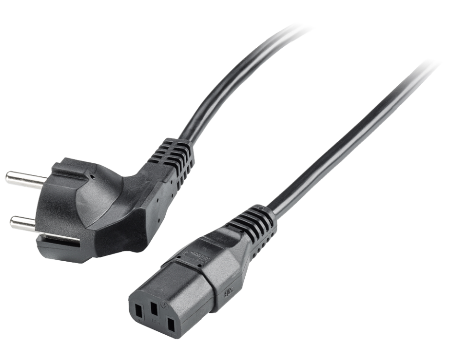 6ES7900-0AA00-0XA0 AC IEC cable, Germany and others, 90Â° male to 180Â°