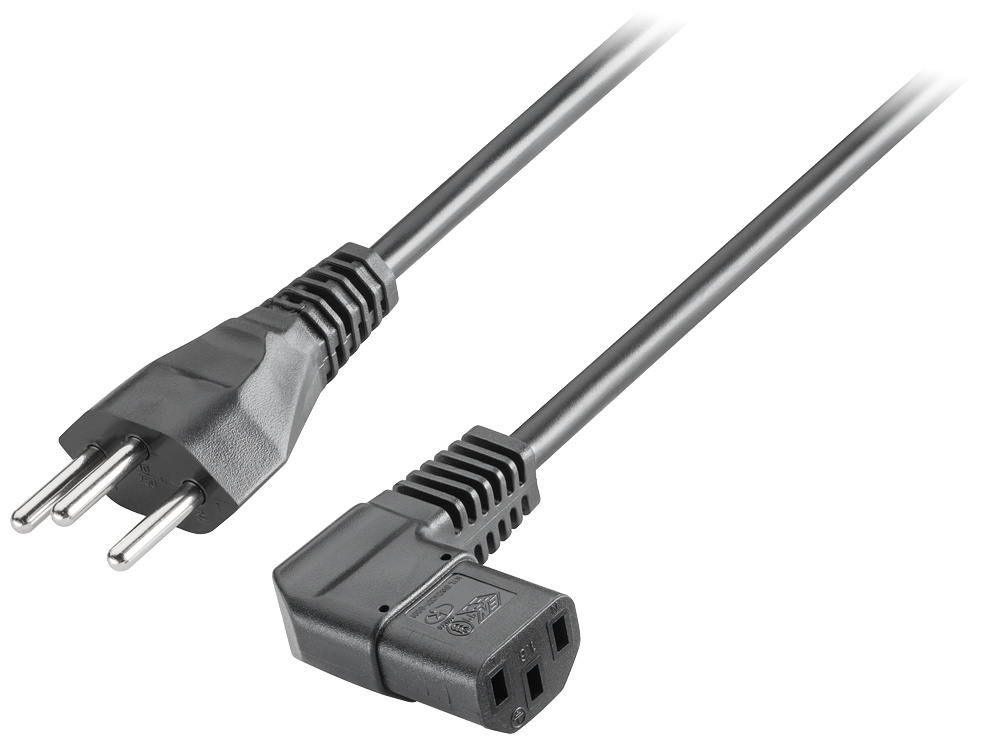 6ES7900-1CA00-0XA0 IEC cable, Switzerland 230 V AC, angled, for IPC and