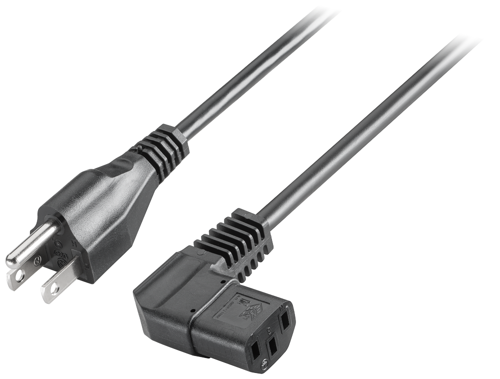 6ES7900-1DA00-0XA0 IEC cable, USA, 230 V AC, angled, for IPC and power