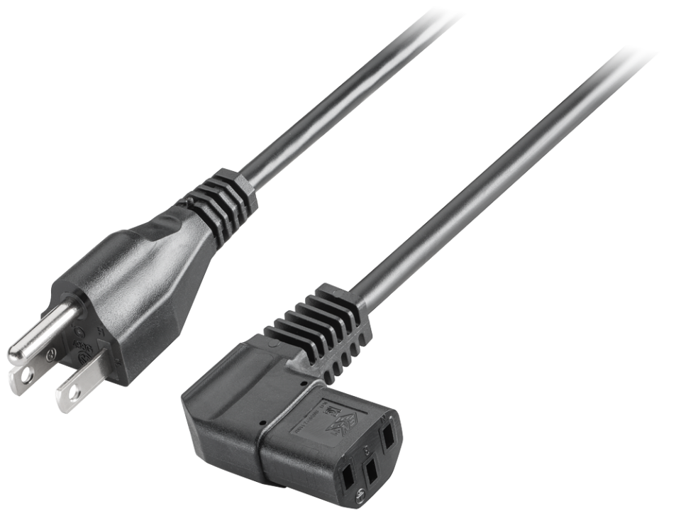 6ES7900-1DA00-0XA0 IEC cable, USA, 230 V AC, angled, for IPC and power
