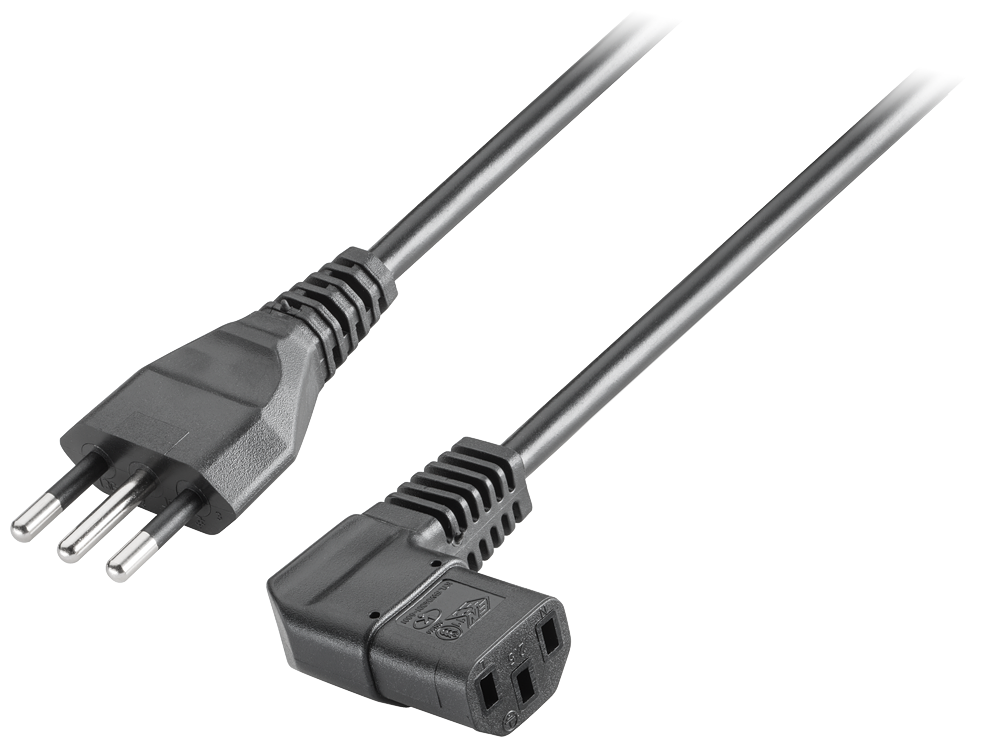 6ES7900-1EA00-0XA0 IEC cable, Italy, 230 V AC, angled, for IPC and power