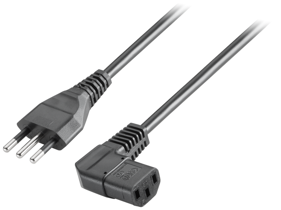 6ES7900-1EA00-0XA0 IEC cable, Italy, 230 V AC, angled, for IPC and power