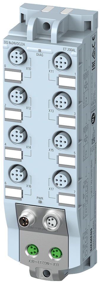 6ES7142-5AF00-0BA0 SIMATIC ET 200AL, DQ 8x 24 V DC/2 A, 8x M12, Degree