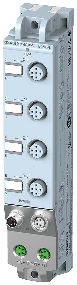 6ES7143-5AF00-0BA0 SIMATIC ET 200AL, DIQ 4+DQ 4x 24 V DC/0.5 A, 4x M12,