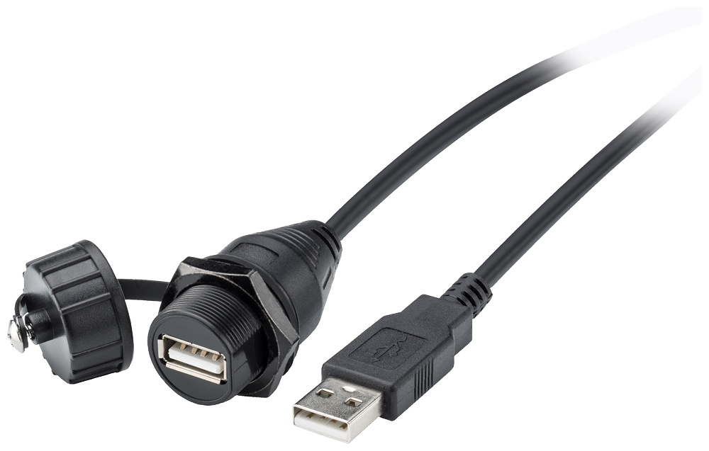 6AV6881-0AF21-0LC0 USB cable type D, female USB A, IP67, male USB A, IP20,