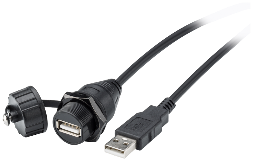 6AV6881-0AF21-0LC0 USB cable type D, female USB A, IP67, male USB A, IP20,