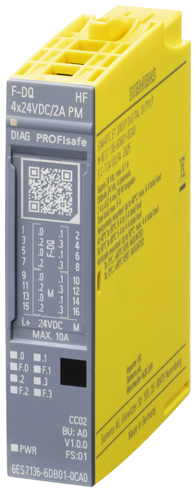 6ES7136-6DB01-0CA0 SIMATIC DP, electronic module ET 200SP, F-DQ 4x24VDC/2A