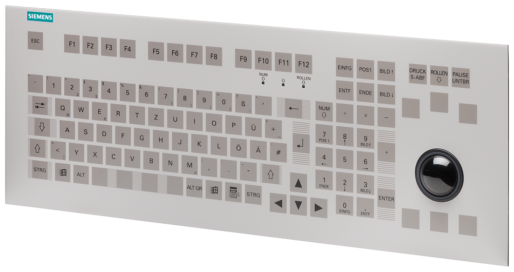 6GF6710-3BG PS2 keyboard 19inch, en, with trackball, built-in keyboard
