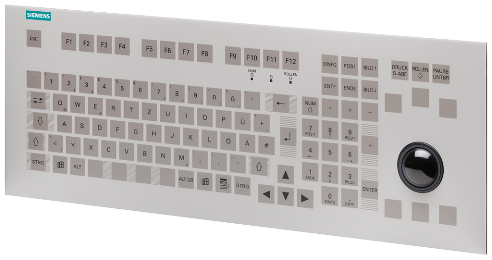 6GF6710-3BG PS2 keyboard 19inch, en, with trackball, built-in keyboard