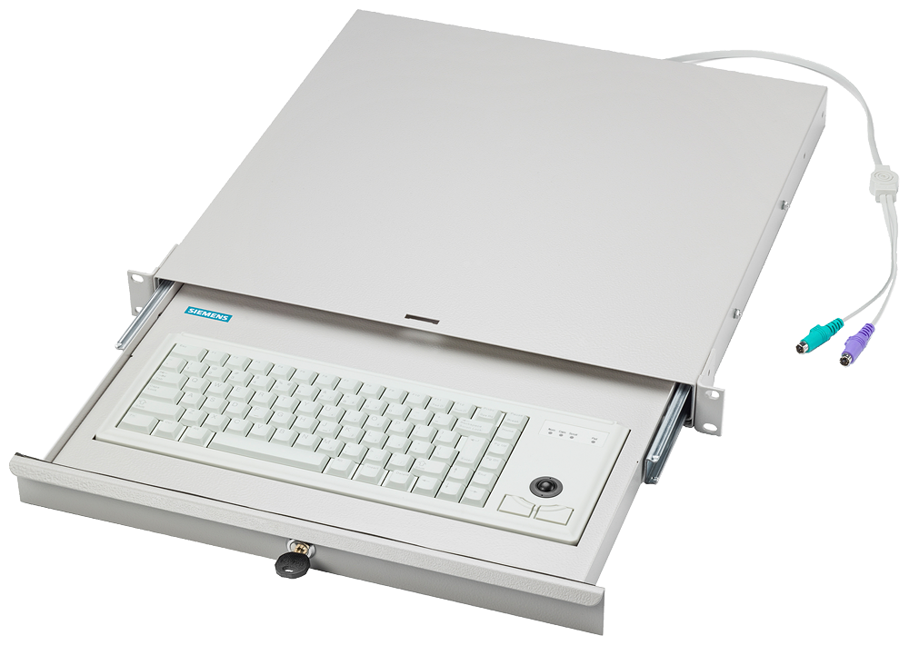 6GF6710-3BK PS2 keyboard 19inch, en, with trackball, removable
