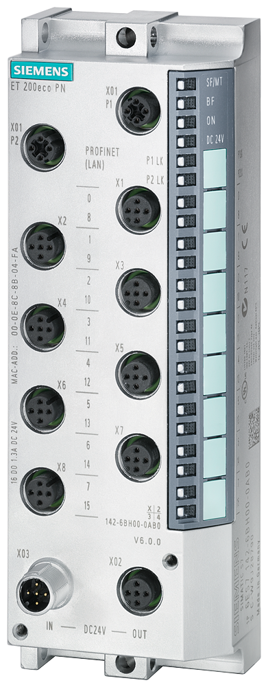 6ES7141-6BH00-0AB0 SIMATIC DP, ET 200ECO PN, 16 DI 24 V DC; 8xM12, duplicate