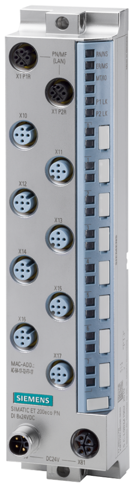 6ES7142-6BR00-0BB0 SIMATIC ET 200eco PN, DQ 8x 24 V DC/2A, M12-L, 8x M12,