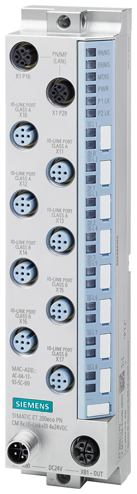6ES7148-6JG00-0BB0 SIMATIC ET 200eco PN, CM 8x IO-Link + DI 4x 24 V DC,