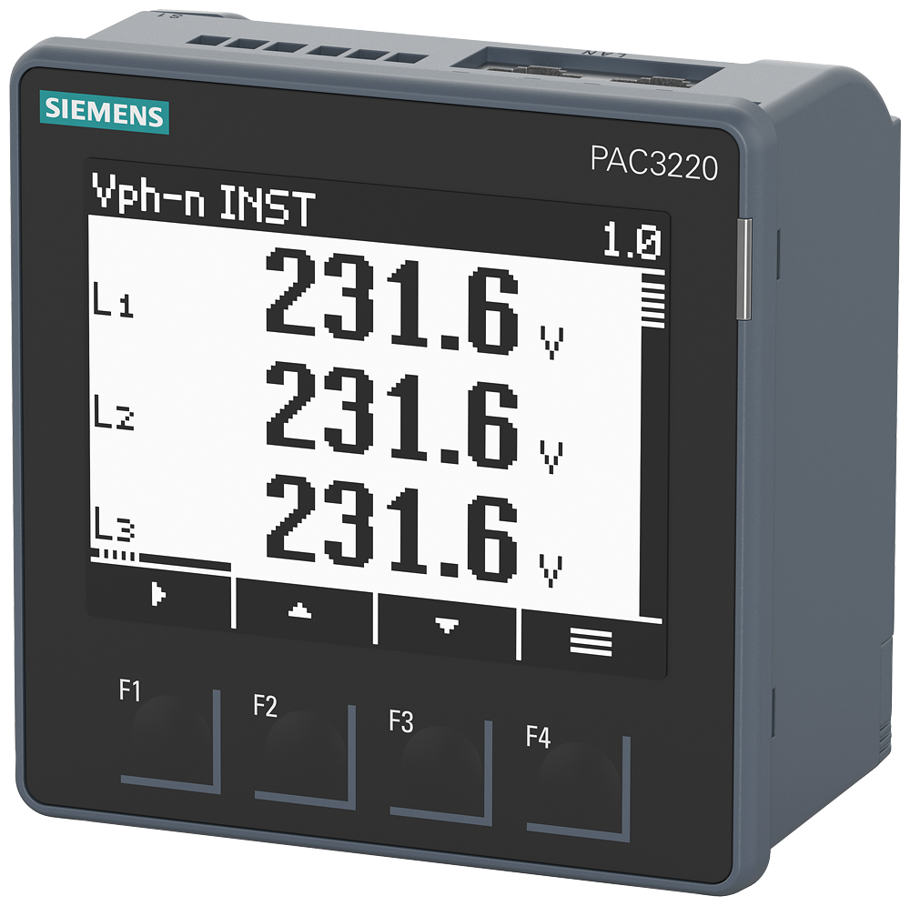 7KM3220-0BA01-1DA0 SENTRON PAC3220 LCD 96X96 mm Power Monitoring Device