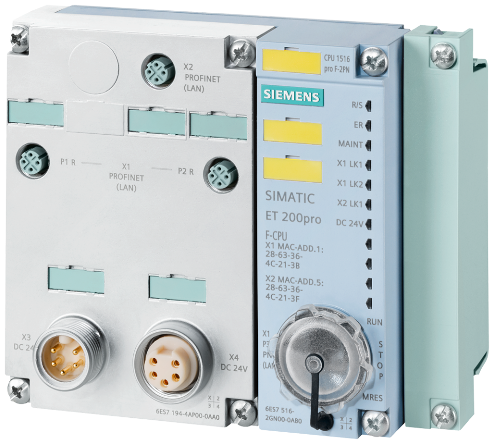 6ES7516-2GN00-0AB0 SIMATIC DP, CPU 1516PRO F-2 PN for ET 200pro, Central