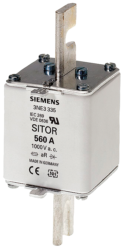 3NE3334-0B SITOR fuse link, with slotted blade contacts, NH2,