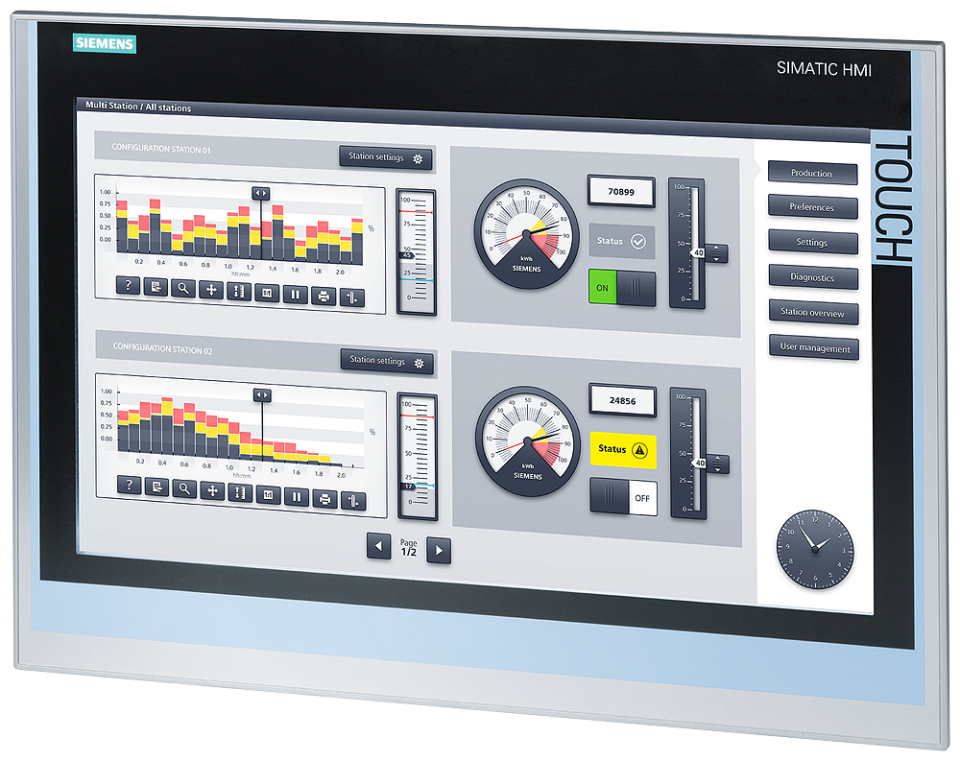 6AV2124-0UC02-0AX0 *** spare part *** SIMATIC HMI TP1900 Comfort, Comfort