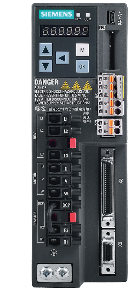 6SL3210-5FE10-4UA0 SINAMICS V90 Input voltage: 380-480 V 3 A -15%/+10%