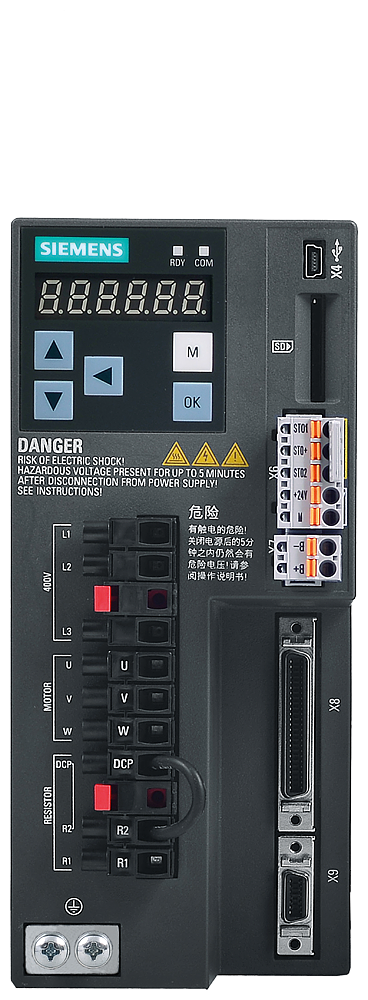 6SL3210-5FE10-8UA0 SINAMICS V90 Input voltage: 380-480 V 3 A -15%/+10%
