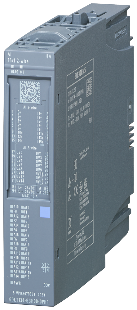 6DL1134-6GH00-0PH1 SIMATIC ET 200SP HA, analog input module, AI 16XI 2-wire