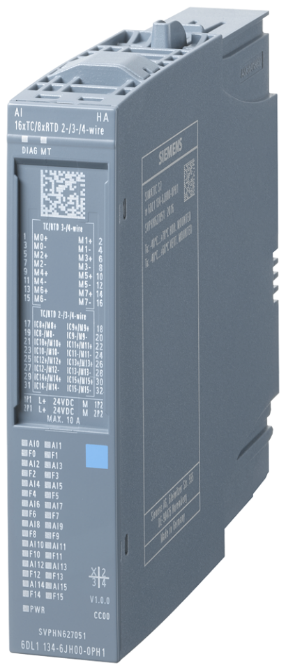 6DL1134-6JH00-0PH1 SIMATIC ET 200SP HA, analog input module, AI 16XTC/8XRTD