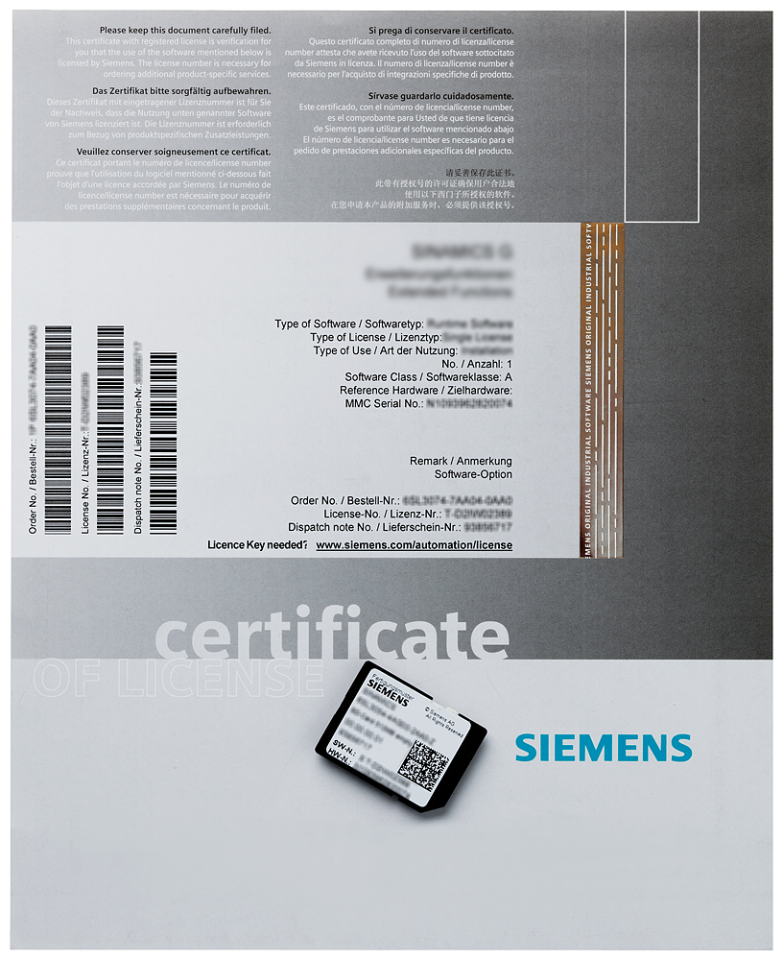 6FC5800-0AC50-0YB0 SINUMERIK 828D SAFETY INTEGRATED DRIVE BASED FOR 1