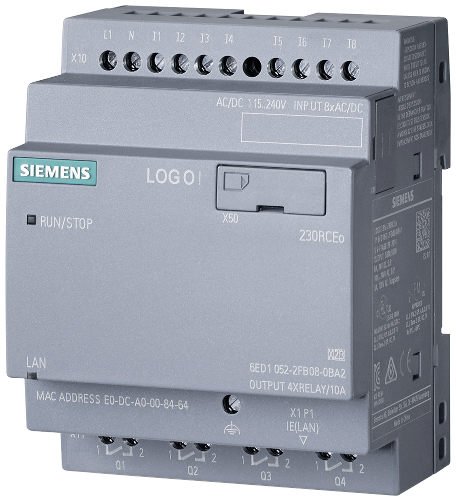 6ED1052-2FB08-0BA2 LOGO! 230RCEo, logic module, power supply / I/O: 115