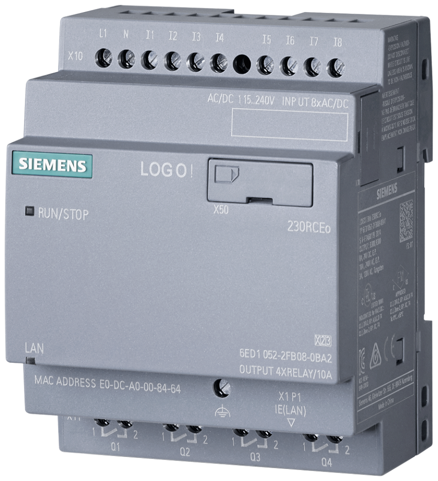 6ED1052-2FB08-0BA2 LOGO! 230RCEo, logic module, power supply / I/O: 115