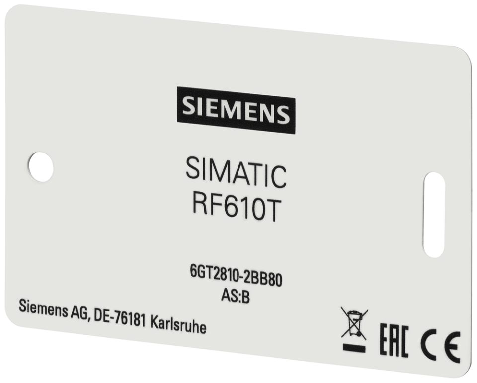 6GT2810-2BB80 SIMATIC RF610T (ETSI) PVC, 86 x 54 x 0.4 ISO 18000-63,