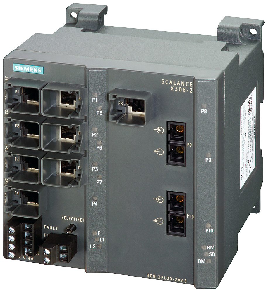 6GK5308-2FL10-2AA3 SCALANCE X308-2, managed plus IE switch, 2x 1000 Mbit/s
