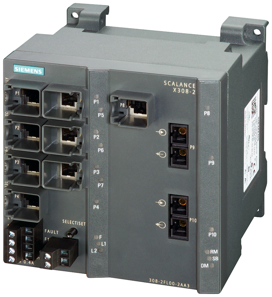 6GK5308-2FL10-2AA3 SCALANCE X308-2, managed plus IE switch, 2x 1000 Mbit/s
