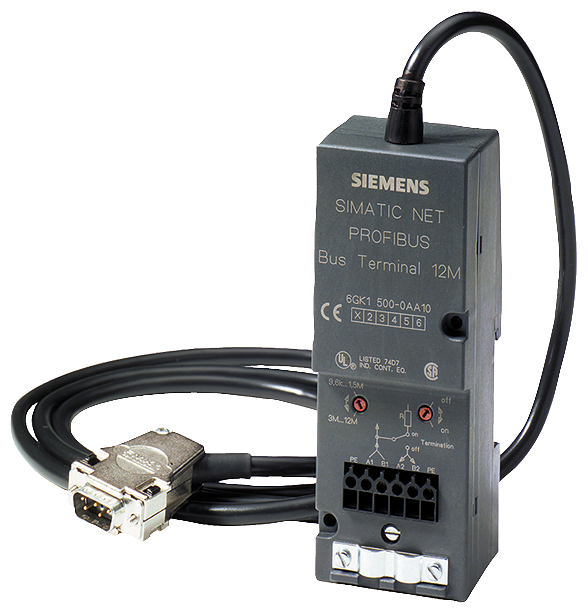 6GK1500-0AA10 Bus terminal 12M for PROFIBUS, transfer rates 9.6 Kbit/s