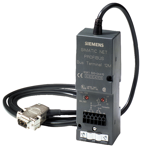 6GK1500-0AA10 Bus terminal 12M for PROFIBUS, transfer rates 9.6 Kbit/s