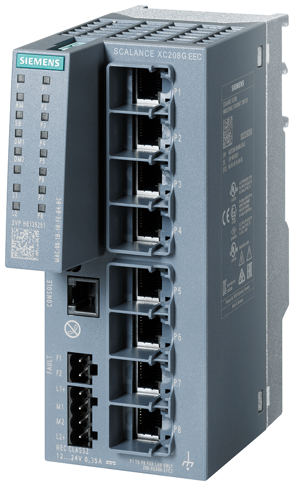 6GK5208-0GA00-2FC2 SCALANCE XC208G EEC manageable Layer 2 IE switch  IEC