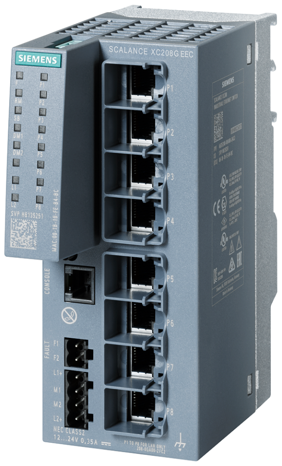 6GK5208-0GA00-2FC2 SCALANCE XC208G EEC manageable Layer 2 IE switch  IEC