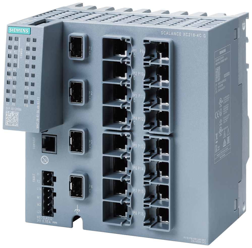 6GK5216-4GS00-2TC2 SCALANCE XC216-4C G (E/IP) manageable Layer 2 IE switch