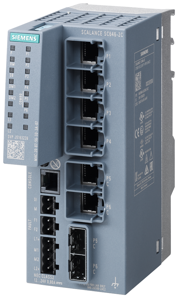 6GK5646-2GS00-2AC2 SCALANCE SC646-2C Industrial Security Appliance; For