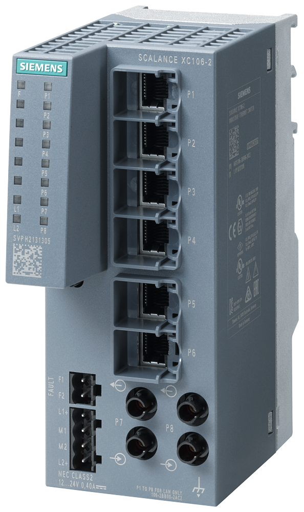 6GK5106-2BB00-2AC2 SCALANCE XC106-2, Unmanaged IE switch, 6x 10/100 Mbit/s