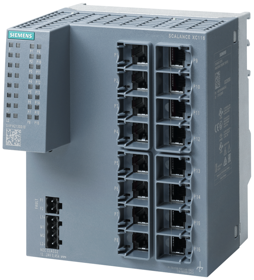 6GK5116-0BA00-2AC2 SCALANCE XC116, Unmanaged IE switch, 16x 10/100 Mbit/s