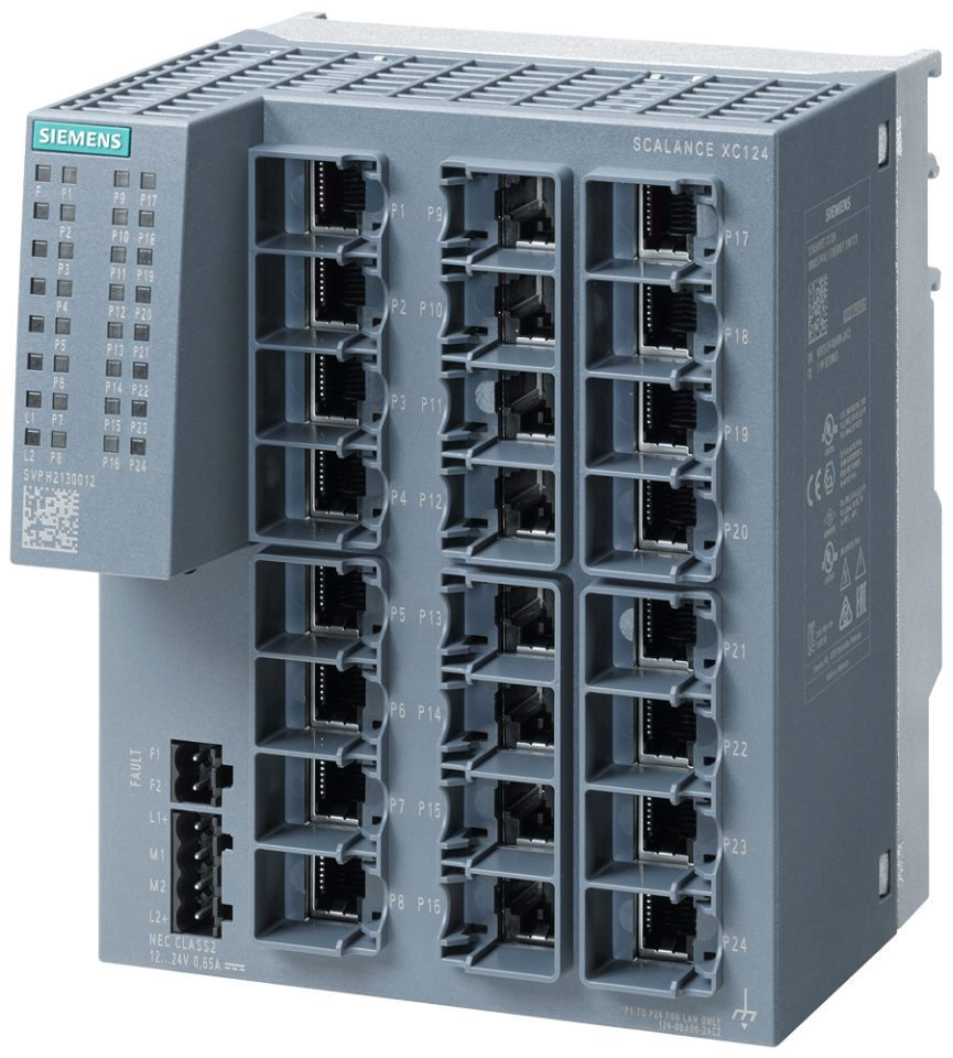 6GK5124-0BA00-2AC2 SCALANCE XC124, Unmanaged IE switch, 24x 10/100 Mbit/s