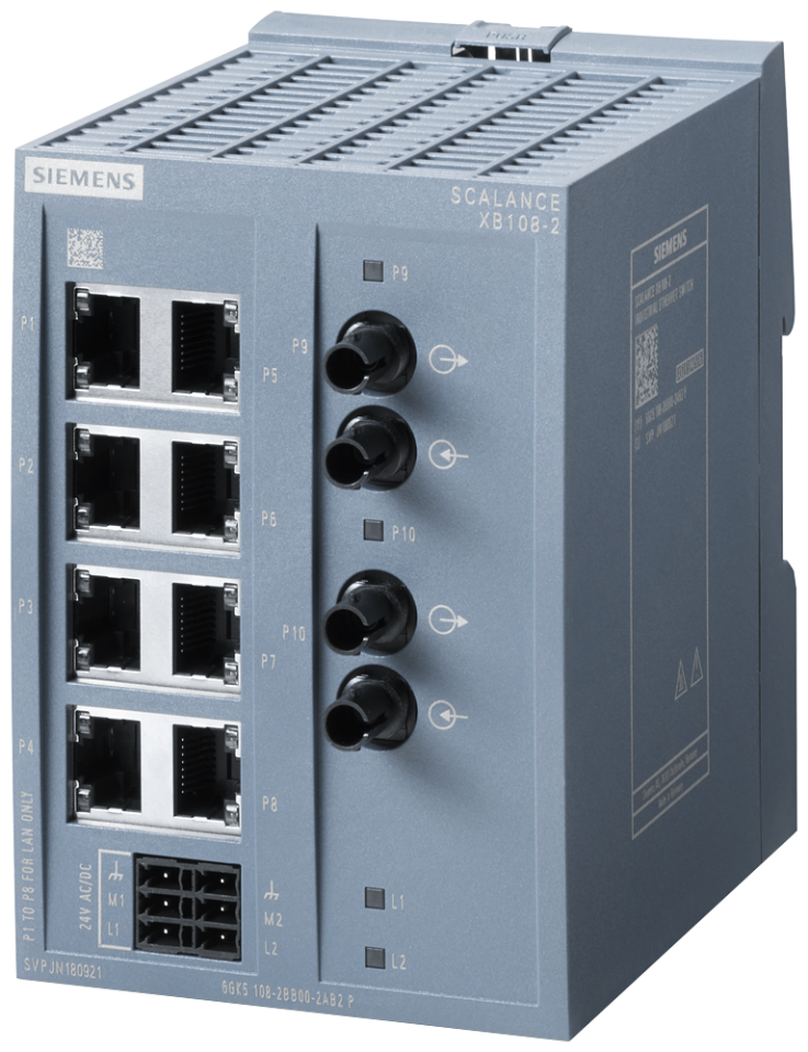 6GK5108-2BB00-2AB2 SCALANCE XB108-2 unmanaged IE switch, 8x 10/100 Mbit/s