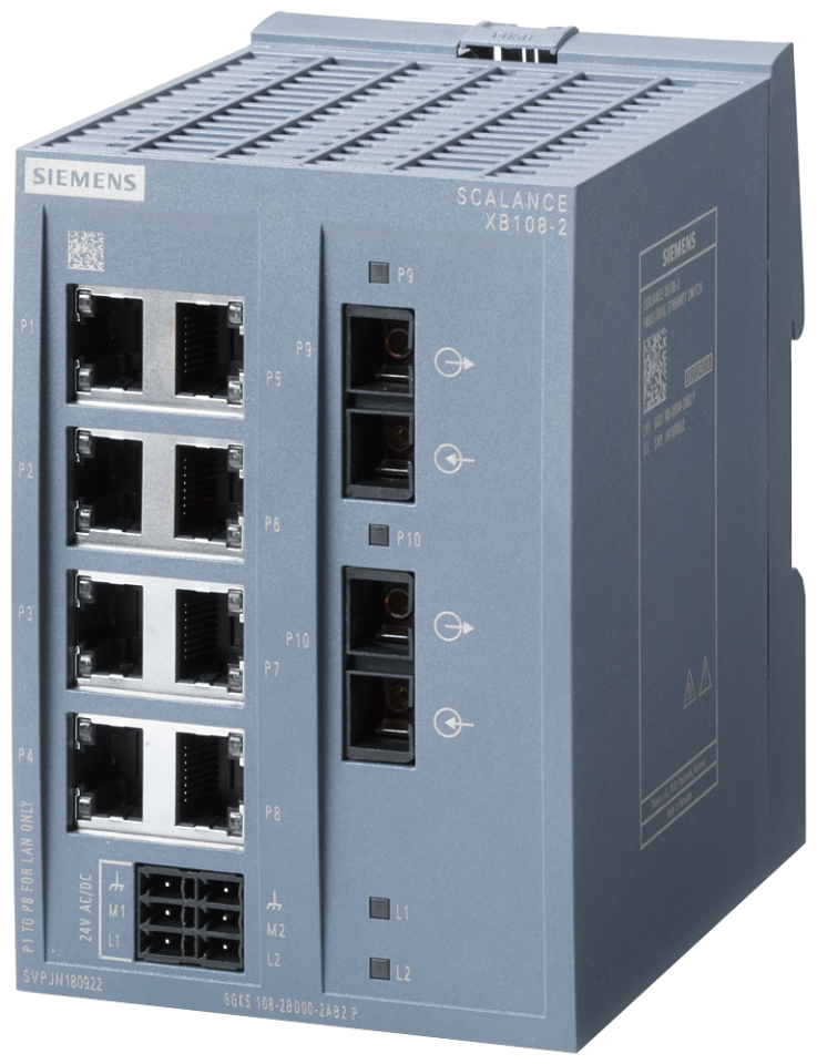 6GK5108-2BD00-2AB2 SCALANCE XB108-2 unmanaged IE switch, 8x 10/100 Mbit/s
