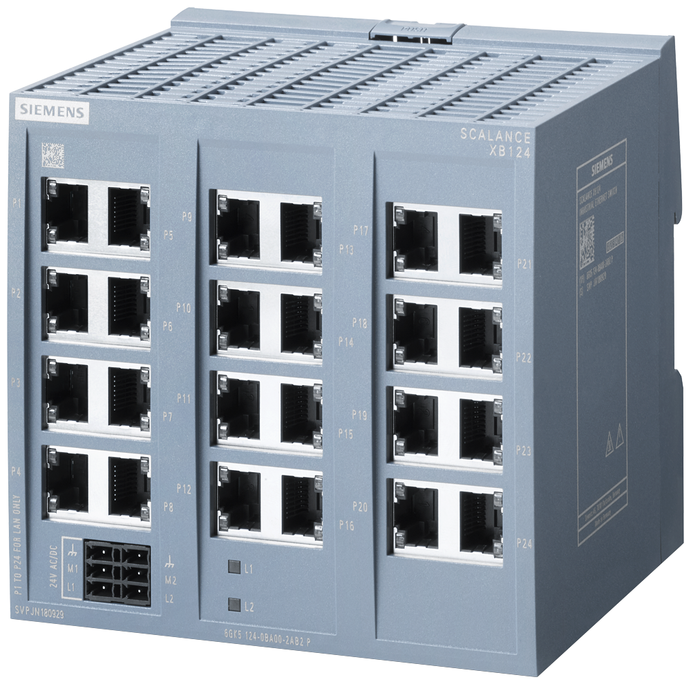 6GK5124-0BA00-2AB2 SCALANCE XB124 unmanaged IE switch, 24x 10/100 Mbit/s