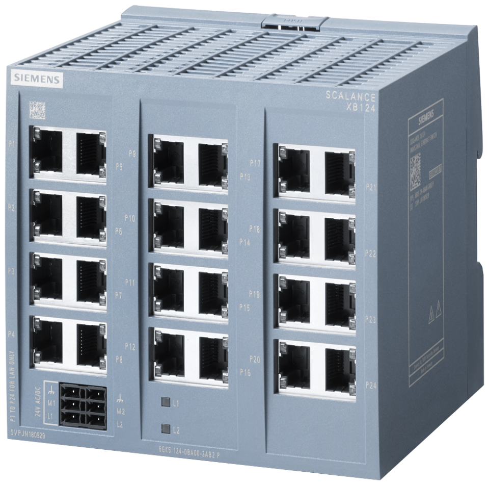 6GK5124-0BA00-2AB2 SCALANCE XB124 unmanaged IE switch, 24x 10/100 Mbit/s
