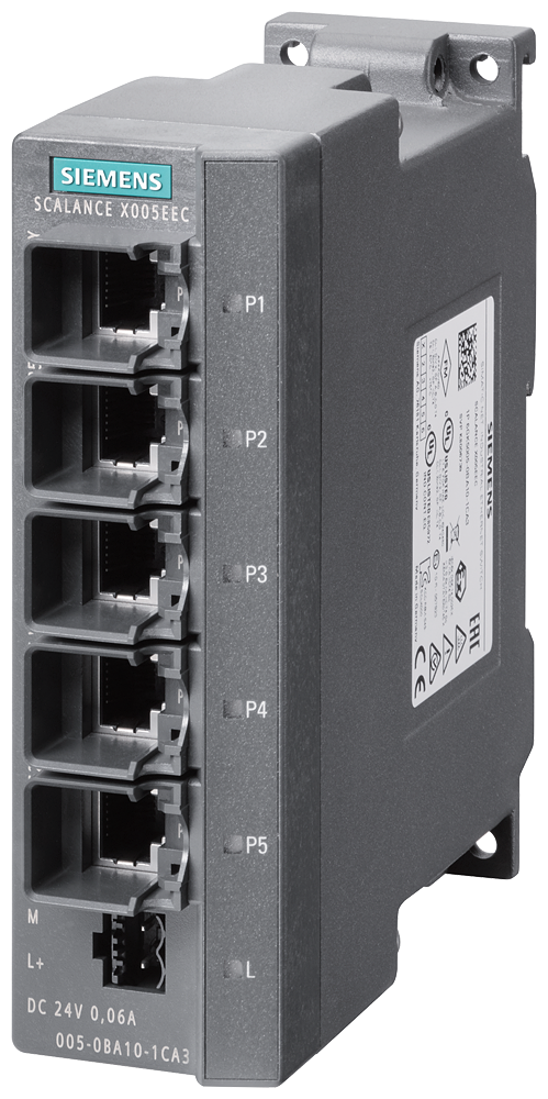 6GK5005-0BA10-1CA3 SCALANCE X005EEC, IE entry Level switch unmanaged 5x