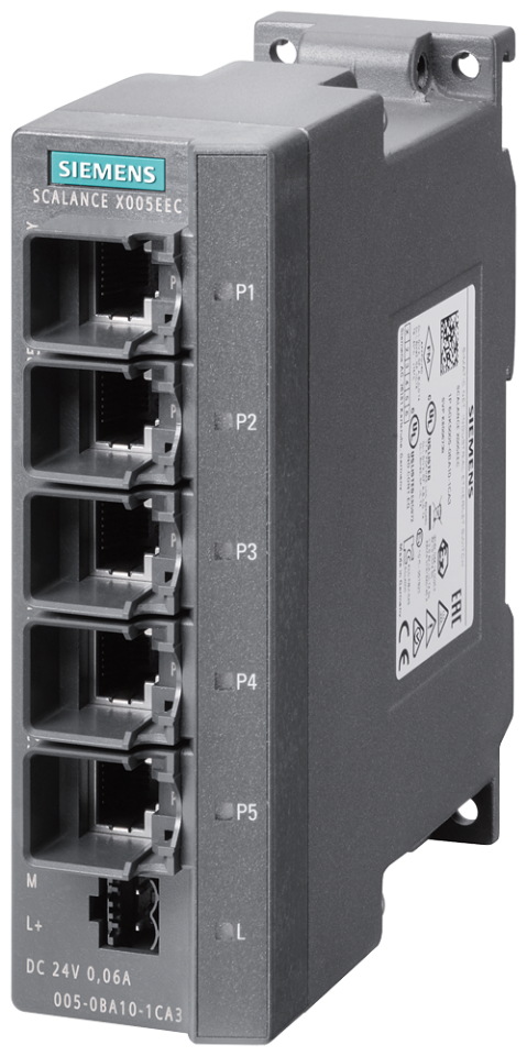 6GK5005-0BA10-1CA3 SCALANCE X005EEC, IE entry Level switch unmanaged 5x