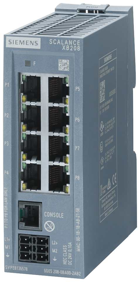 6GK5208-0BA00-2AB2 SCALANCE XB208 managed Layer 2 IE switch 8x 10/100