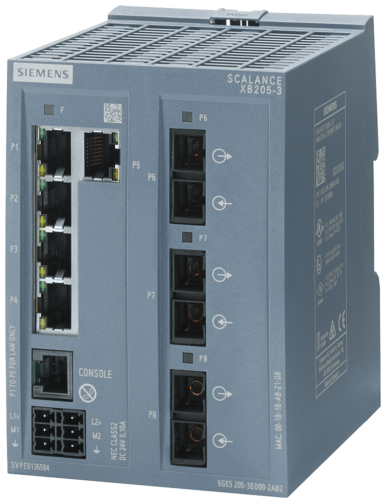 6GK5205-3BD00-2AB2 SCALANCE XB205-3 managed Layer 2 IE switch 5x 10/100